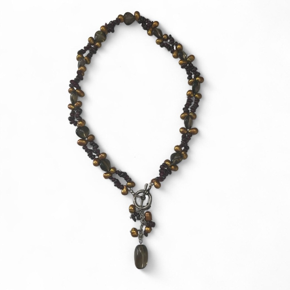 Elegant Brown Beaded Necklace